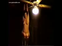 Slut got tied-up helplessly in the dark